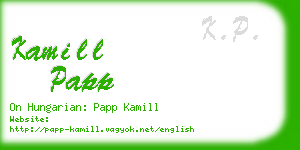 kamill papp business card